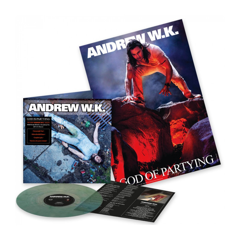 Andrew W.K. "God is partying" LP vinilo verde transparente marbled