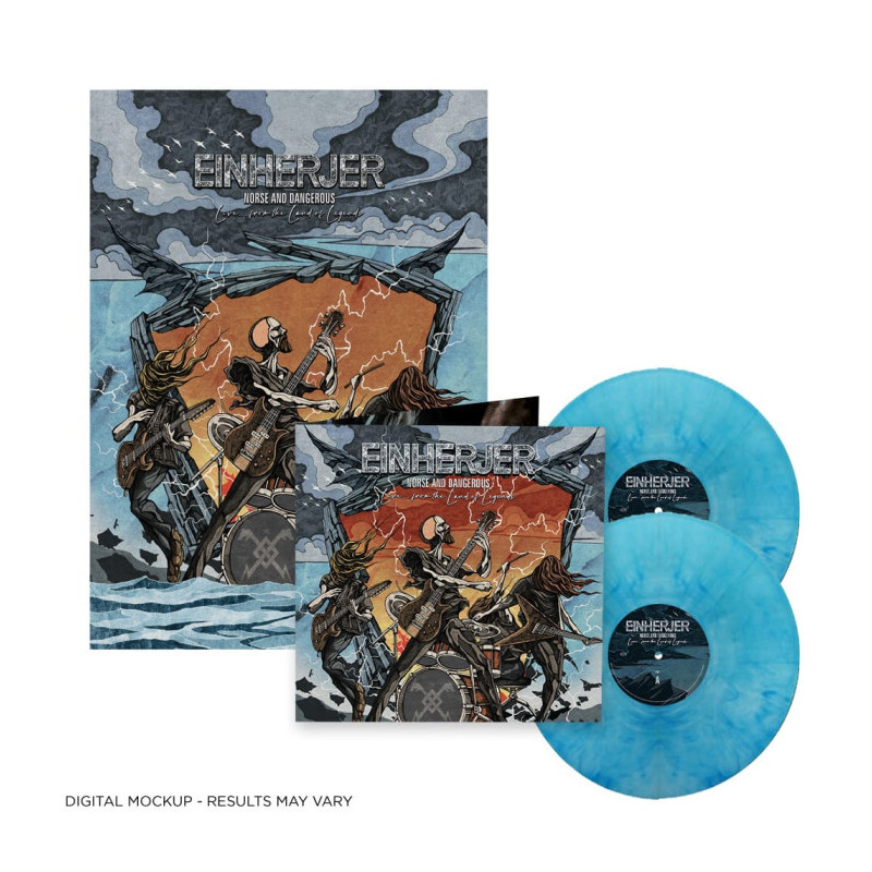 Einherjer "Norse and dangerous. Live...from the land of legends" 2 LP vinilo azul cielo transparente marmoleado