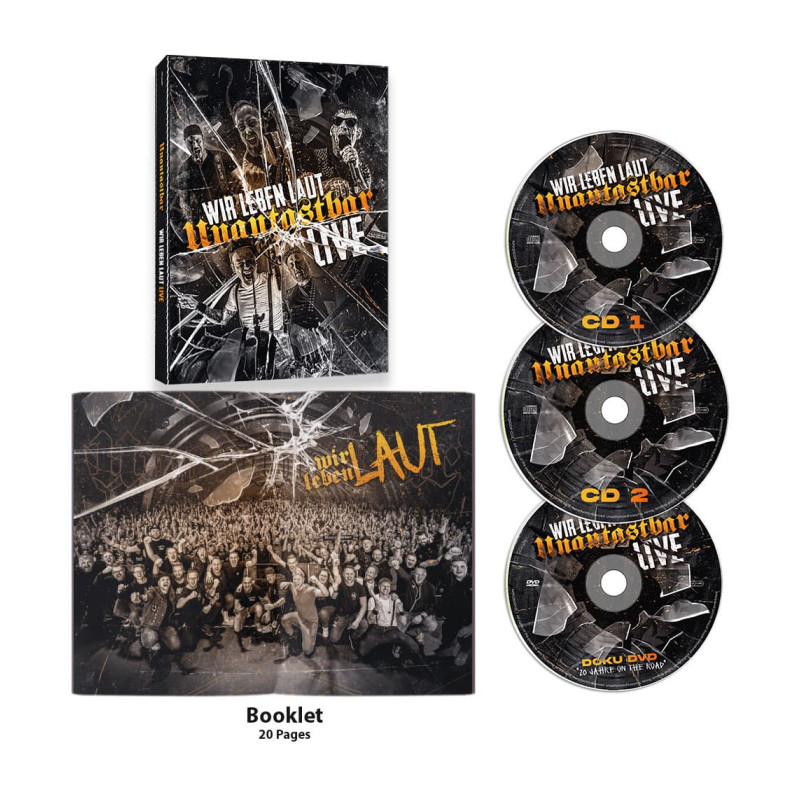 Unantastbar "Wir leben laut live" A5 Digipak 2CD + DVD