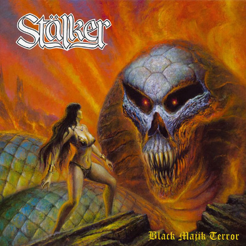 Stälker "Black majik terror" LP vinilo amarillo/rojo swirl