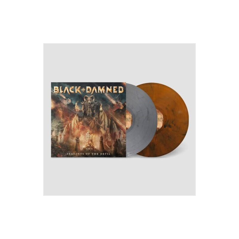 Black & Damned "Servants of the devil" 2 LP vinilo gris marmoleado y naranja marmoleado